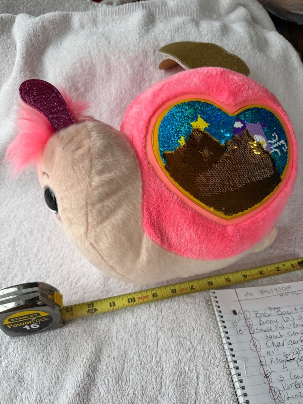 Zuru Plush Pink Sequin Heart Snail